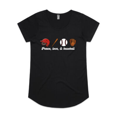 'Peace, Love, & Baseball' AS Colour Womens Mali Tee Thumbnail